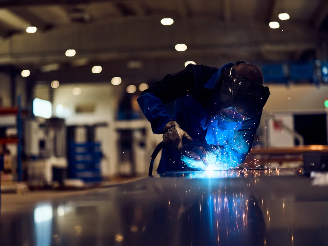 Custom metal fabrication work in the shop
