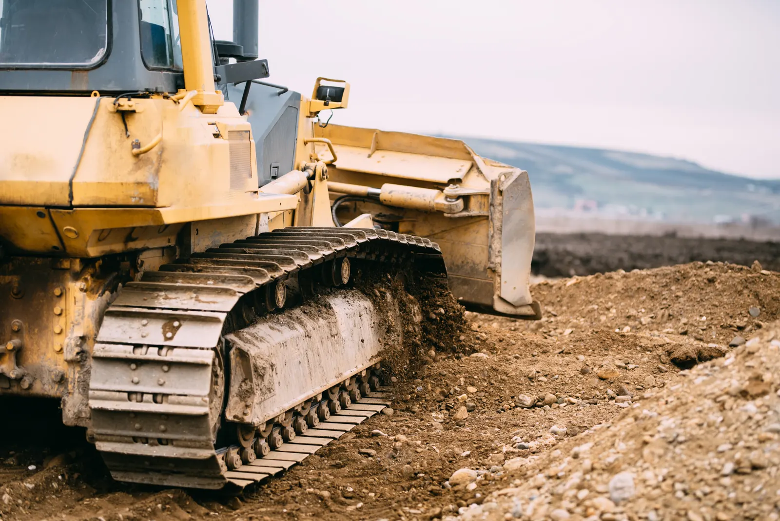 Bulldozer working on a dirt jobsite